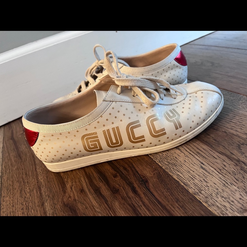 GUCCI white sega Falacer bowling sneakers